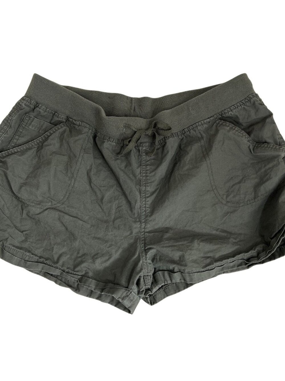 Atmosphere Olive Green Cotton Shorts With Elastic Waist & Pockets Size 16
